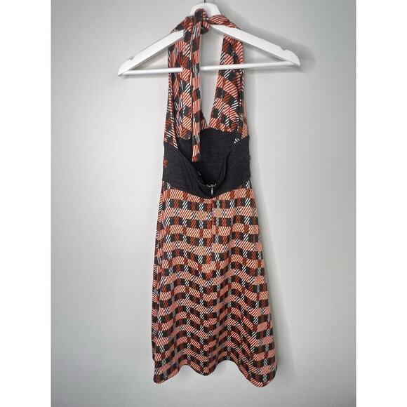 Eva Franco Plaid Embroidered Beads Halter Knee Length A-Line Dress Womens Size 4 - Picture 2 of 11